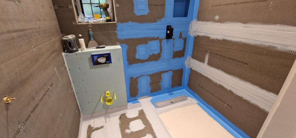 Bathroom waterproofing and walk-in shower installation by bathroom fitters in Chelsea London